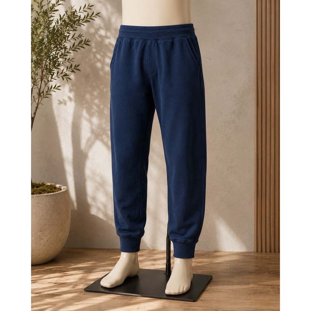 UNIQLO Men's Navy Fleece Jogger Pants Elastic Waist Pockets Size XL